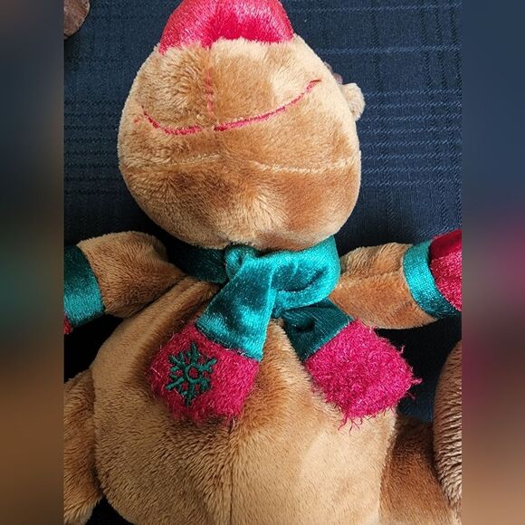 Christmas Reindeer Plush with Big Red Nose and bean bag bottom Holiday Decor - Picture 5 of 6